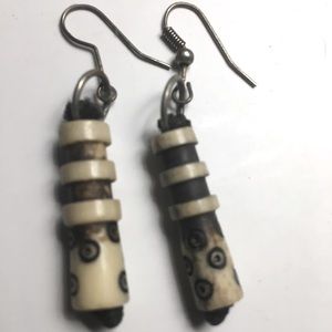 Bone carved earrings